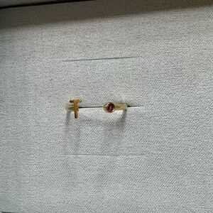 BABYGOLD Solid Initial Letter Ring with Birthstone